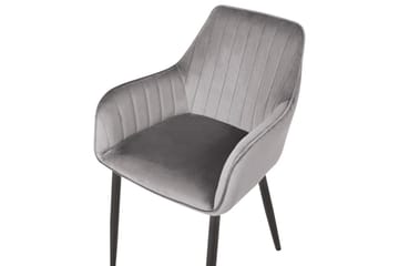 Set med 2 matstolar Wellston - Grå, svart - Möbler - Vardagsrum - Stolar & sittmöbler - Karmstolar