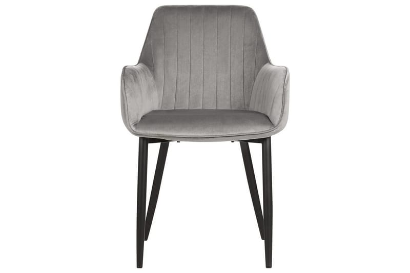 Set med 2 matstolar Wellston - Grå, svart - Möbler - Vardagsrum - Stolar & sittmöbler - Karmstolar