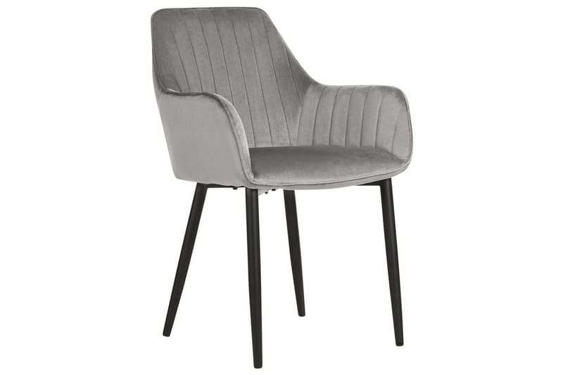 Set med 2 matstolar Wellston - Grå, svart - Möbler - Vardagsrum - Stolar & sittmöbler - Karmstolar