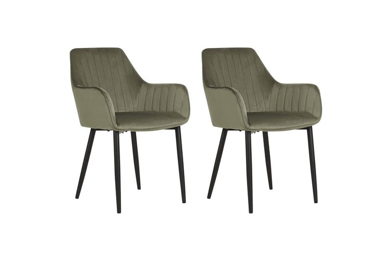 Set med 2 matstolar Wellston, Grön, Svart