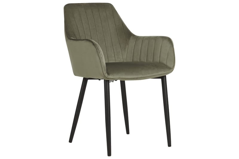 Set med 2 matstolar Wellston - Grön, Svart - Möbler - Vardagsrum - Stolar & sittmöbler - Karmstolar