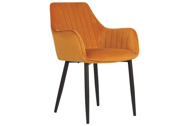 Set med 2 matstolar Wellston - Orange, svart - Möbler - Vardagsrum - Stolar & sittmöbler - Karmstolar