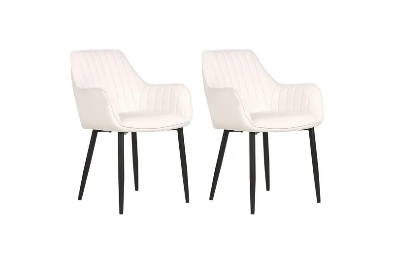 Set med 2 matstolar Wellston, Vit, Svart