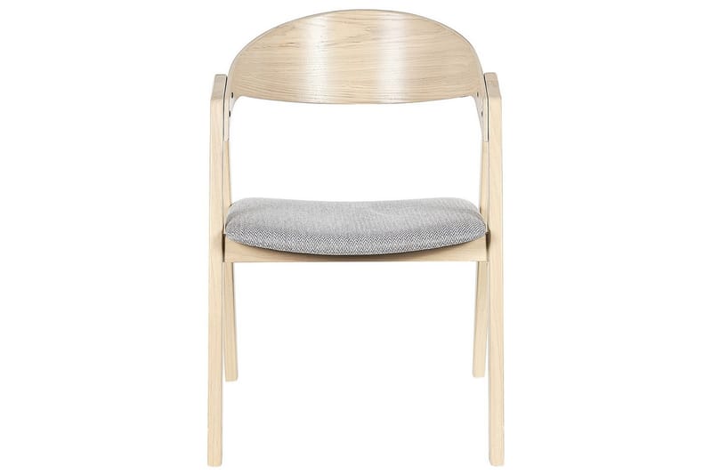 Set med 2 matstolar Yuba - Grå, ljust trä - Möbler - Vardagsrum - Stolar & sittmöbler - Karmstolar
