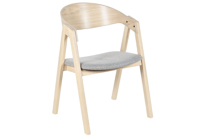 Set med 2 matstolar Yuba - Grå, ljust trä - Möbler - Vardagsrum - Stolar & sittmöbler - Karmstolar