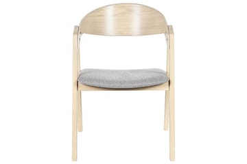 Set med 2 matstolar Yuba - Grå, ljust trä - Möbler - Vardagsrum - Stolar & sittmöbler - Karmstolar