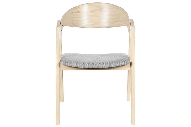 Set med 2 matstolar Yuba - Grå, ljust trä - Möbler - Vardagsrum - Stolar & sittmöbler - Karmstolar