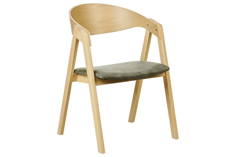 Set med 2 matstolar Yuba - Ljus trä, grön - Möbler - Vardagsrum - Stolar & sittmöbler - Karmstolar