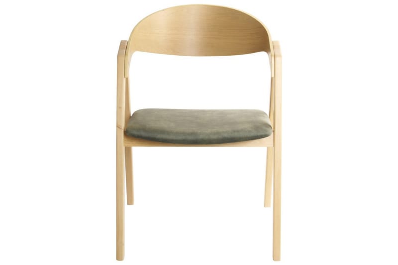 Set med 2 matstolar Yuba - Ljus trä, grön - Möbler - Vardagsrum - Stolar & sittmöbler - Karmstolar