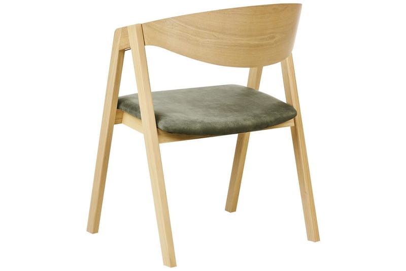 Set med 2 matstolar Yuba - Ljus trä, grön - Möbler - Vardagsrum - Stolar & sittmöbler - Karmstolar