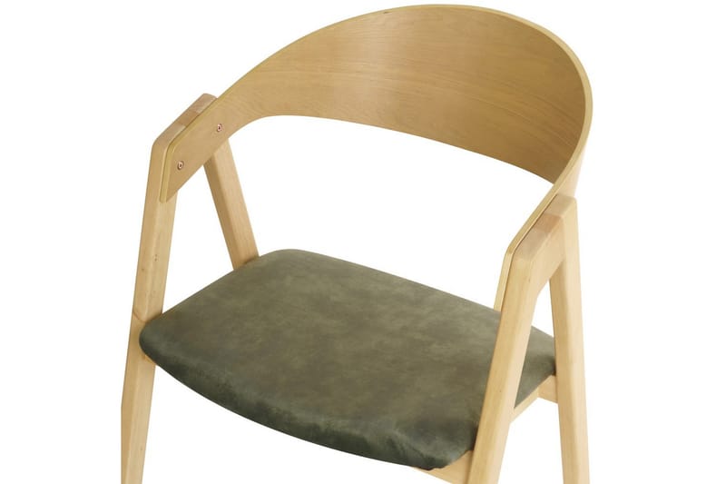 Set med 2 matstolar Yuba - Ljus trä, grön - Möbler - Vardagsrum - Stolar & sittmöbler - Karmstolar