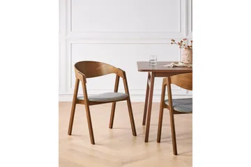 Set med 2 matstolar Yuba - Mörk trä, svart, vit - Möbler - Vardagsrum - Stolar & sittmöbler - Karmstolar