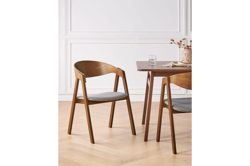 Set med 2 matstolar Yuba - Mörk trä, svart, vit - Möbler - Vardagsrum - Stolar & sittmöbler - Karmstolar