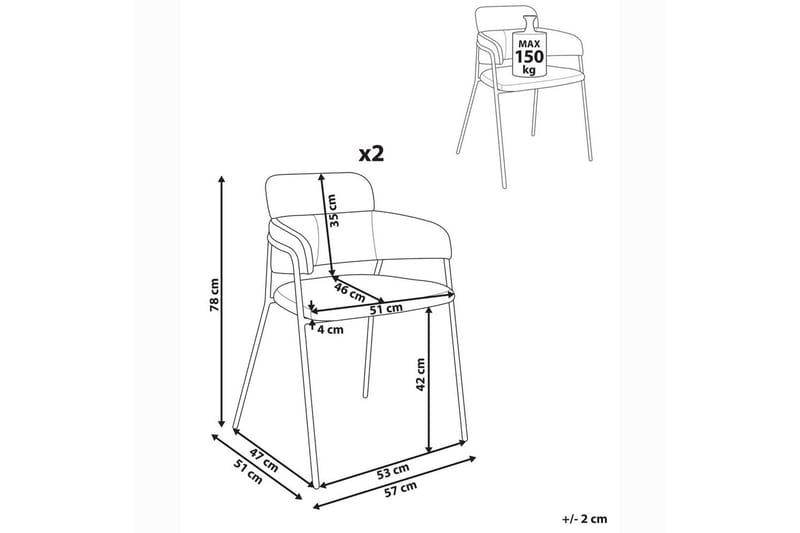 Set med 2 matstolar Paonia - Möbler - Vardagsrum - Stolar & sittmöbler - Karmstolar