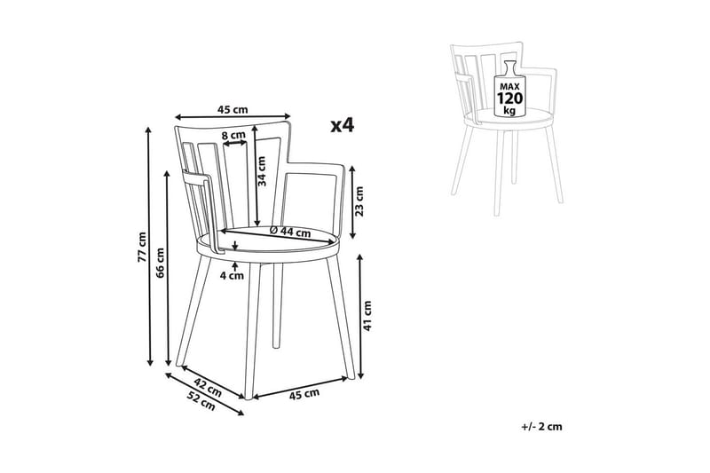 Set med 4 matstolar Morill - Rosa - Möbler - Vardagsrum - Stolar & sittmöbler - Karmstolar