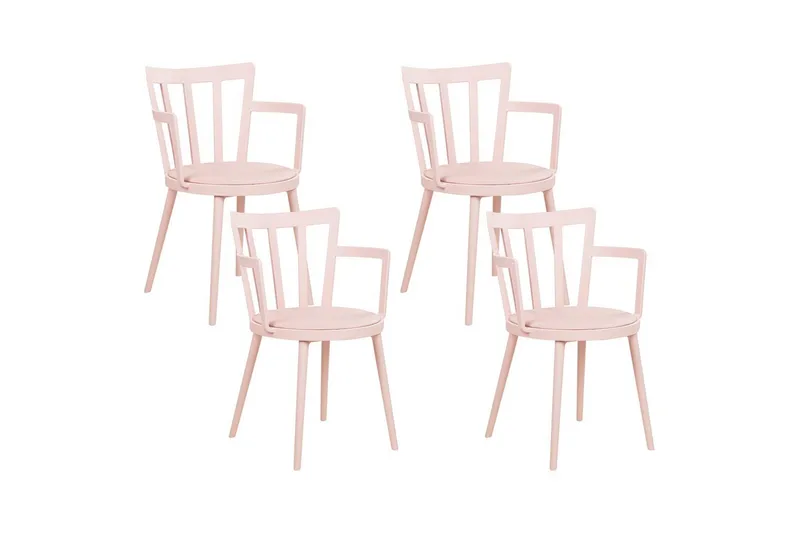 Set med 4 matstolar Morill - Rosa - Möbler - Vardagsrum - Stolar & sittmöbler - Karmstolar