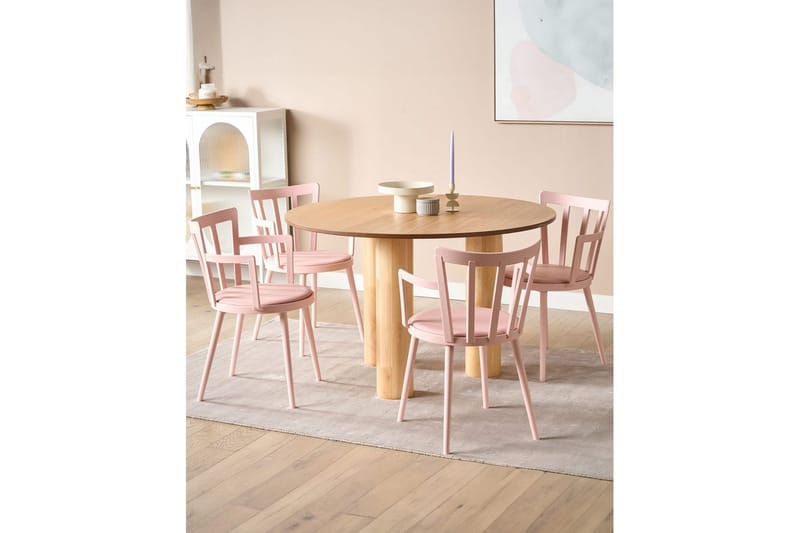 Set med 4 matstolar Morill - Rosa - Möbler - Vardagsrum - Stolar & sittmöbler - Karmstolar
