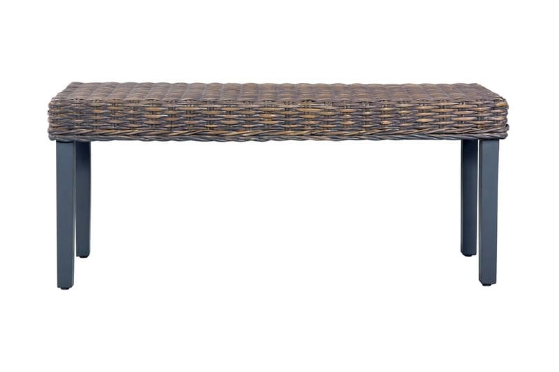 Bänk 110 cm grå naturlig kubu-rotting och massivt mangoträ - Grå - Möbler - Vardagsrum - Stolar & sittmöbler - Sittbänk