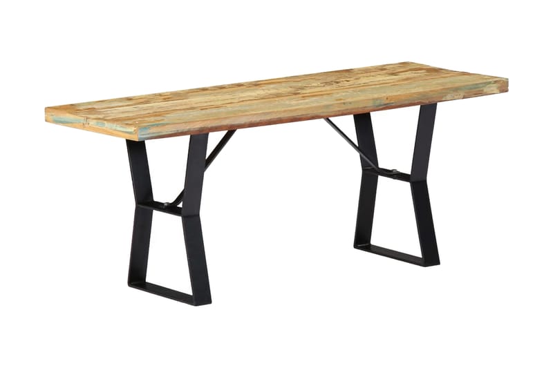 Bänk 110 cm massivt återvunnet trä - Flerfärgad - Möbler - Vardagsrum - Stolar & sittmöbler - Sittbänk
