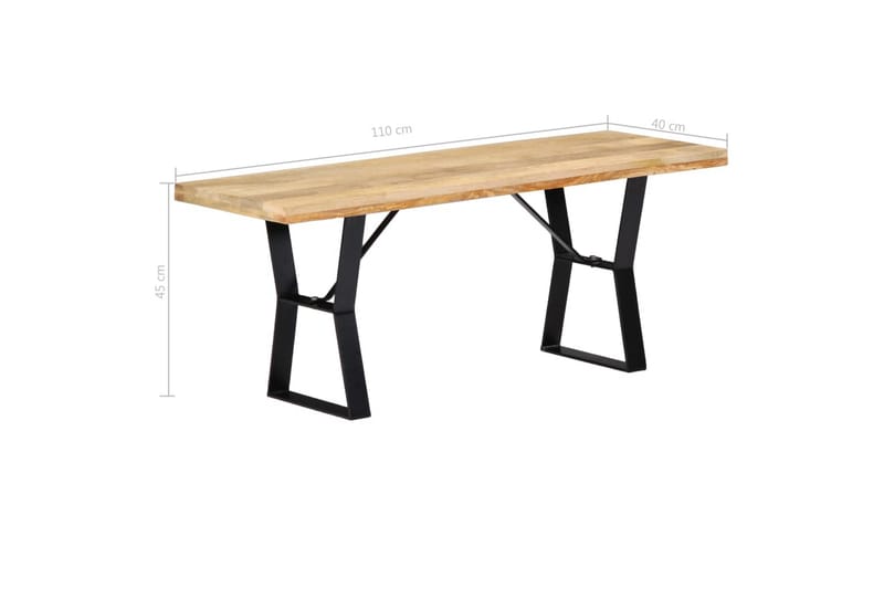 Bänk 110 cm massivt mangoträ - Brun - Möbler - Vardagsrum - Stolar & sittmöbler - Sittbänk