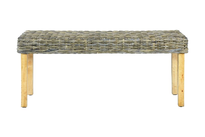 Bänk 110 cm naturlig kubu-rotting och massivt mangoträ - Brun - Möbler - Vardagsrum - Stolar & sittmöbler - Sittbänk