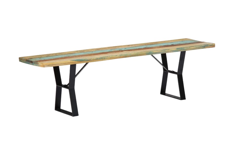 Bänk 160 cm massivt återvunnet trä - Flerfärgad - Möbler - Vardagsrum - Stolar & sittmöbler - Sittbänk