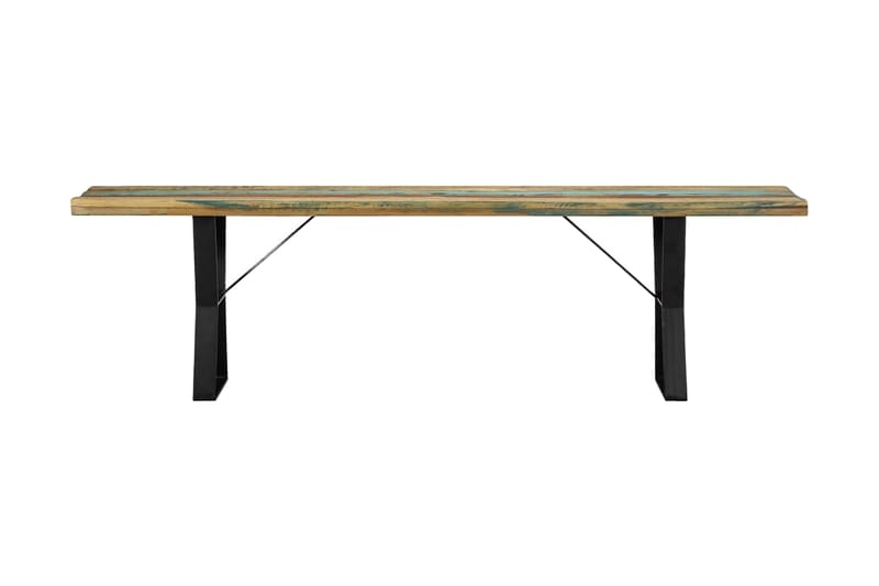 Bänk 160 cm massivt återvunnet trä - Flerfärgad - Möbler - Vardagsrum - Stolar & sittmöbler - Sittbänk