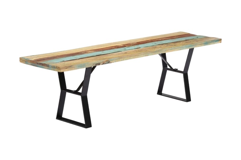 Bänk 160 cm massivt återvunnet trä - Flerfärgad - Möbler - Vardagsrum - Stolar & sittmöbler - Sittbänk