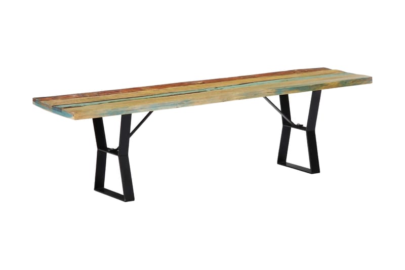 Bänk 160 cm massivt återvunnet trä - Flerfärgad - Möbler - Vardagsrum - Stolar & sittmöbler - Sittbänk