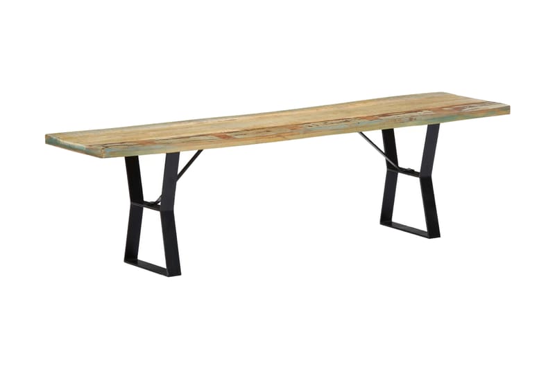 Bänk 160 cm massivt återvunnet trä - Flerfärgad - Möbler - Vardagsrum - Stolar & sittmöbler - Sittbänk