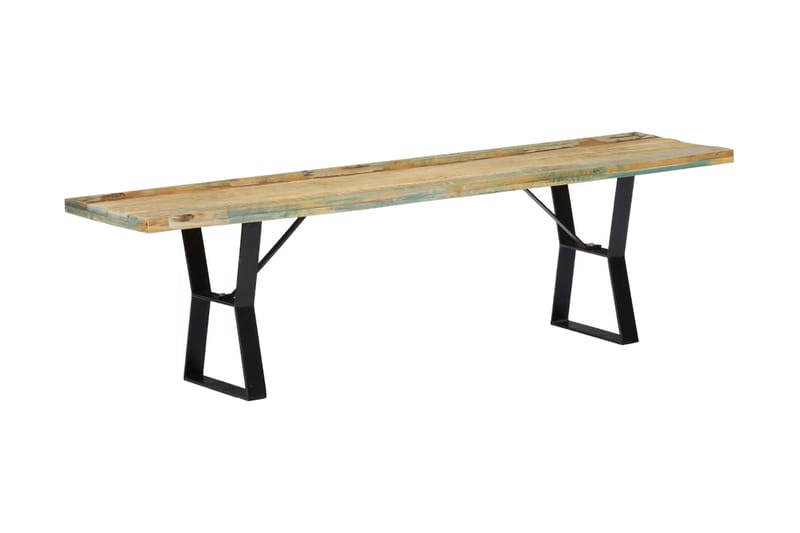 Bänk 160 cm massivt återvunnet trä - Flerfärgad - Möbler - Vardagsrum - Stolar & sittmöbler - Sittbänk