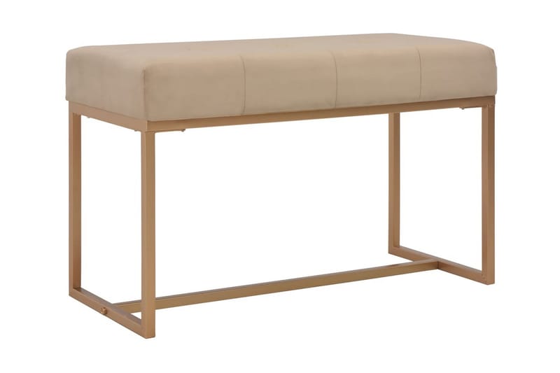 Bänk 80 cm beige sammet - Beige - Sittbänk