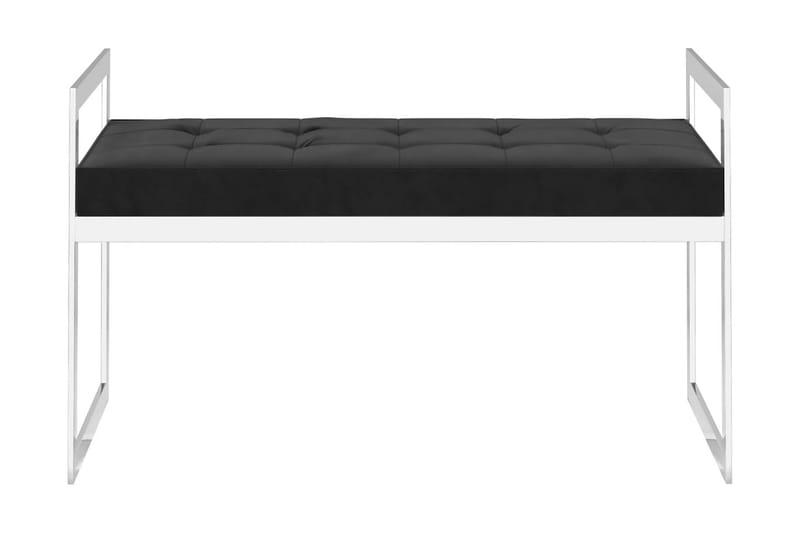 Bänk 97 cm svart sammet och rostfritt stål - Svart - Sittbänk
