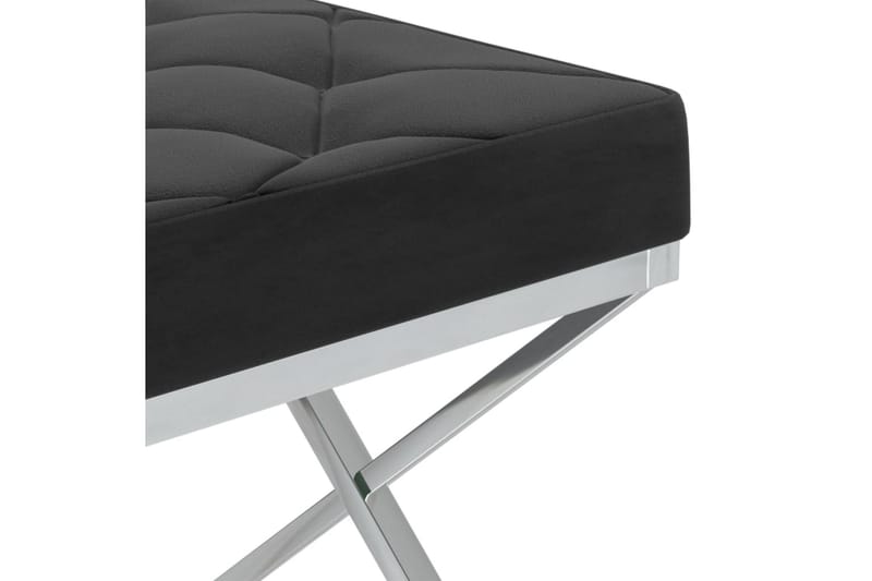Bänk 97 cm svart sammet och rostfritt stål - Svart - Möbler - Vardagsrum - Stolar & sittmöbler - Sittbänk