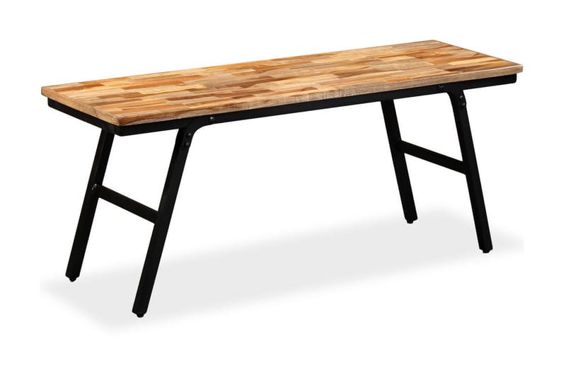 Bänk återvunnet teakträ och stål 110x35x45 cm - Brun - Möbler - Vardagsrum - Stolar & sittmöbler - Sittbänk