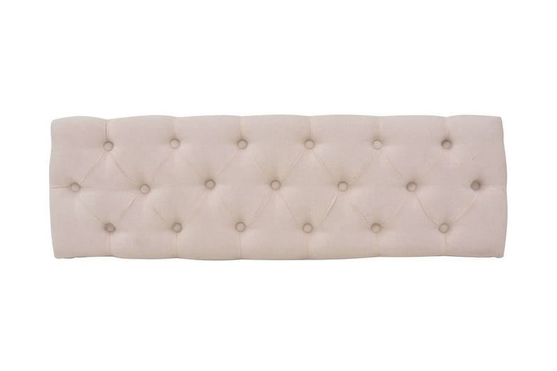 Bänk massivt trä och linnetyg 110x38x48 cm gräddvit - Vit - Möbler - Vardagsrum - Stolar & sittmöbler - Sittbänk