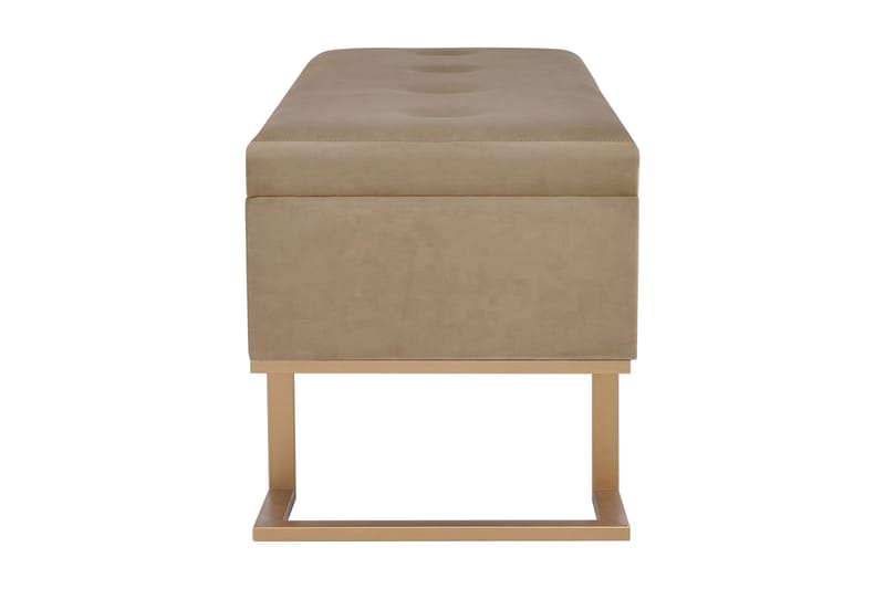 Bänk med förvaringsutrymme 105 cm beige sammet - Beige - Möbler - Vardagsrum - Stolar & sittmöbler - Sittbänk