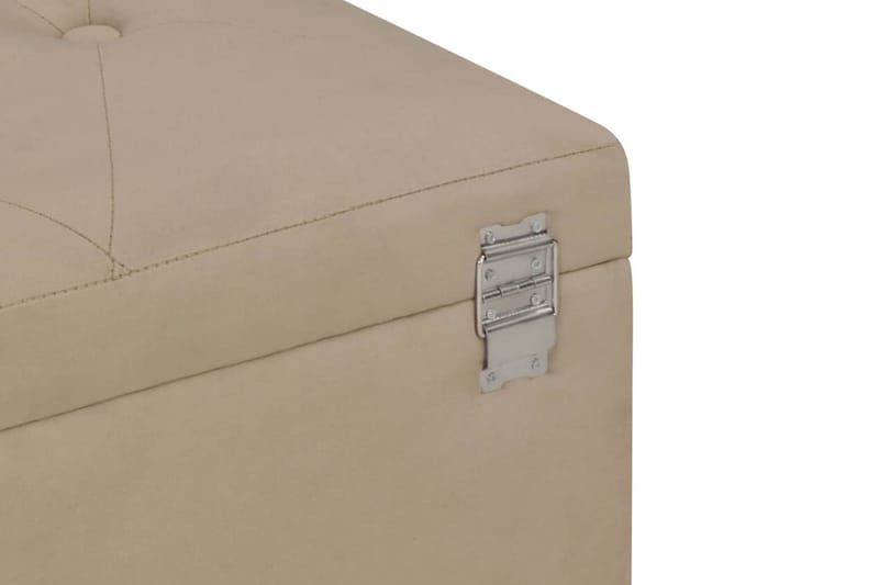 Bänk med förvaringsutrymme 105 cm beige sammet - Beige - Möbler - Vardagsrum - Stolar & sittmöbler - Sittbänk