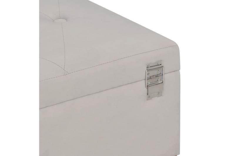 Bänk med förvaringsutrymme 105 cm grå sammet - Grå - Sittbänk