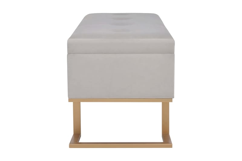 Bänk med förvaringsutrymme 105 cm grå sammet - Grå - Möbler - Vardagsrum - Stolar & sittmöbler - Sittbänk