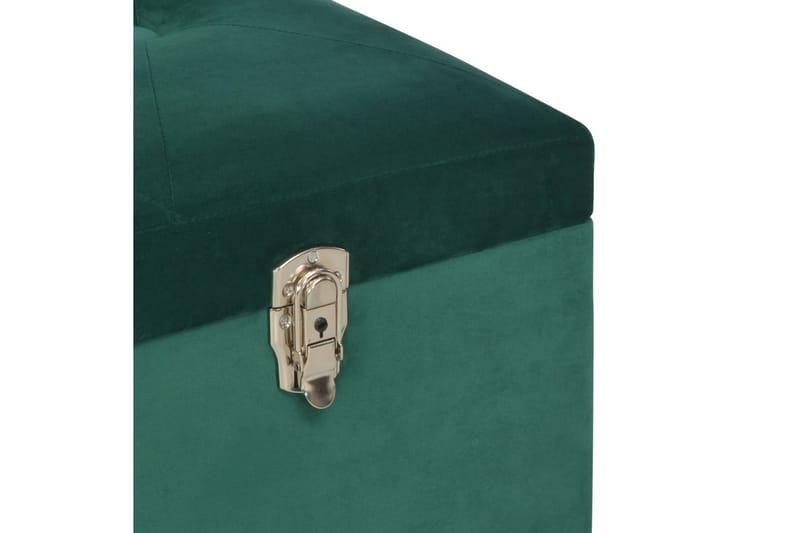 Bänk med förvaringsutrymme 105 cm grön sammet - Grön - Sittbänk