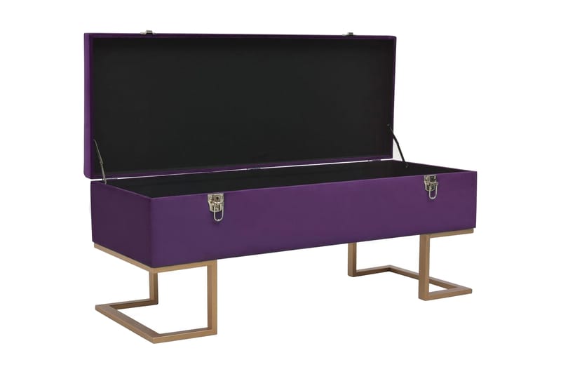 Bänk med förvaringsutrymme 105 cm lila sammet - Lila - Möbler - Vardagsrum - Stolar & sittmöbler - Sittbänk