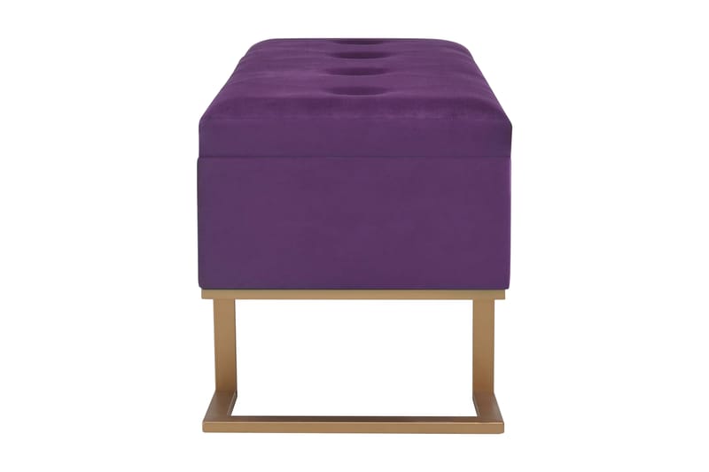 Bänk med förvaringsutrymme 105 cm lila sammet - Lila - Möbler - Vardagsrum - Stolar & sittmöbler - Sittbänk