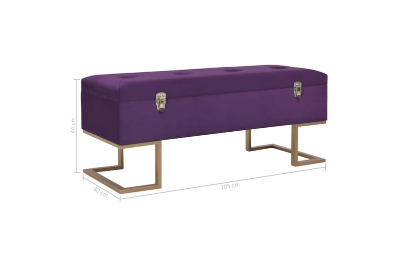Bänk med förvaringsutrymme 105 cm lila sammet - Lila - Möbler - Vardagsrum - Stolar & sittmöbler - Sittbänk