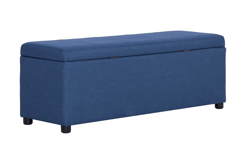Bänk med förvaringsutrymme 116 cm blå polyester - Blå - Möbler - Vardagsrum - Stolar & sittmöbler - Sittbänk