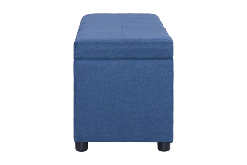 Bänk med förvaringsutrymme 116 cm blå polyester - Blå - Möbler - Vardagsrum - Stolar & sittmöbler - Sittbänk