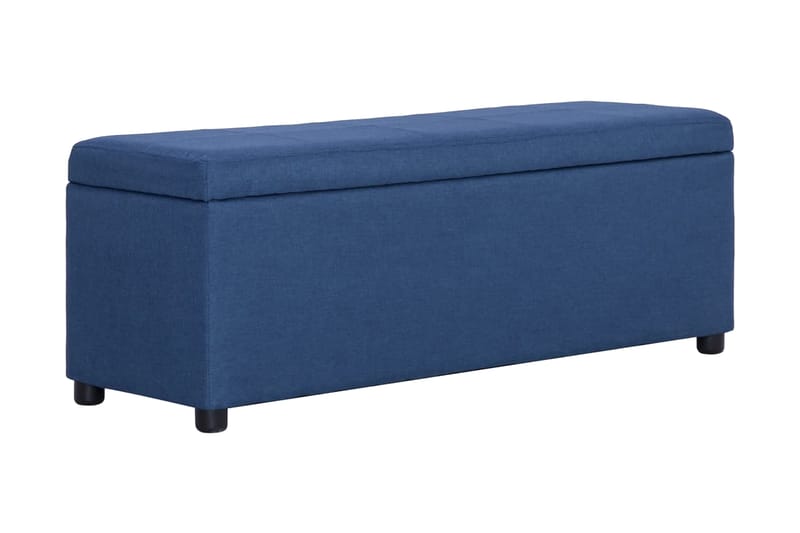 Bänk med förvaringsutrymme 116 cm blå polyester - Blå - Möbler - Vardagsrum - Stolar & sittmöbler - Sittbänk