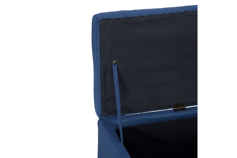 Bänk med förvaringsutrymme 116 cm blå polyester - Blå - Möbler - Vardagsrum - Stolar & sittmöbler - Sittbänk