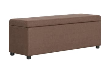 Bänk med förvaringsutrymme 116 cm brun polyester