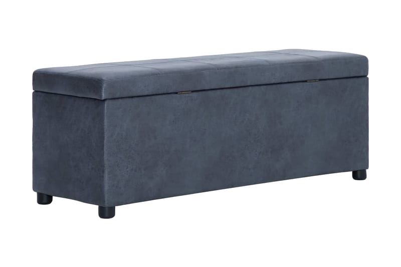 Bänk med förvaringsutrymme 116 cm grå konstmocka - Grå - Möbler - Vardagsrum - Stolar & sittmöbler - Sittbänk